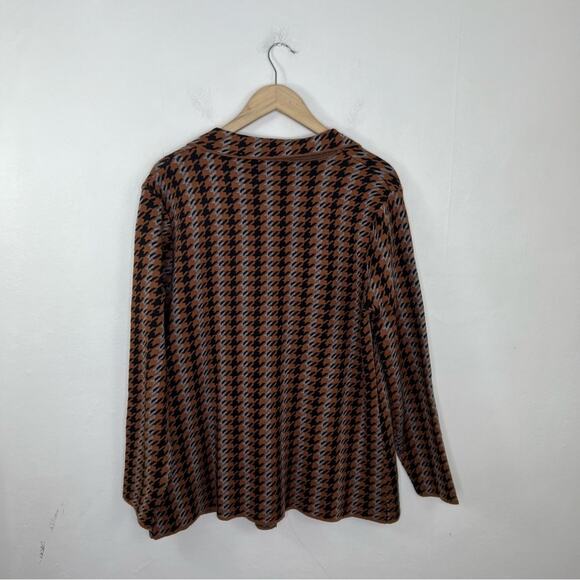 Joie Houndstooth Double Breasted Sweater Cardigan Blazer Jacket Size XL - Picture 2 of 10